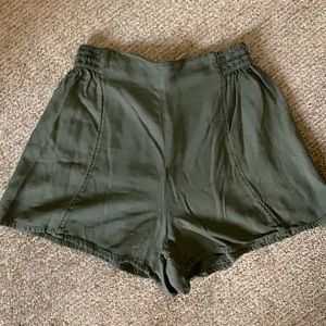 Hollister High Rise Military Green Soft Shorts